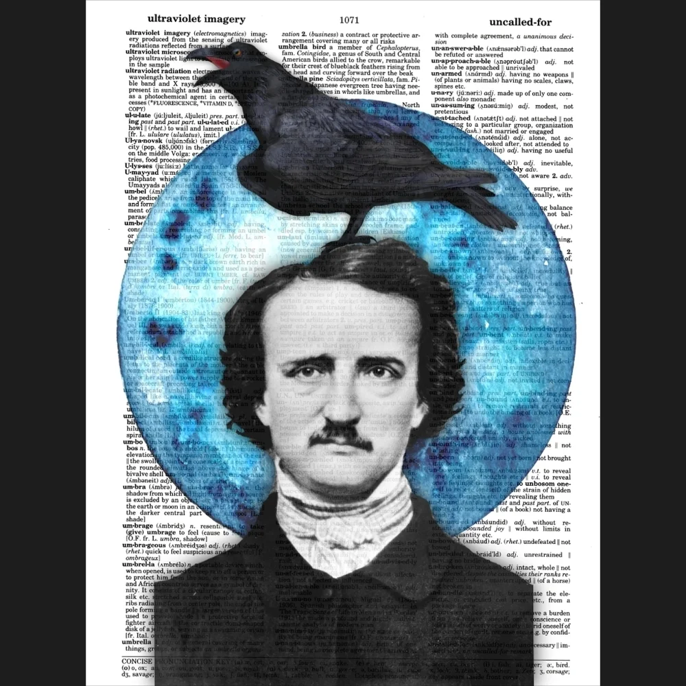 Edgar Allan Poe The Raven Dictionary Art Print